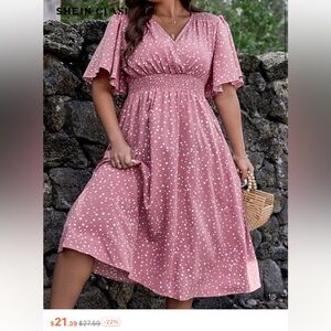 💥4/$20💥 NWOT Pink Polka Dot Women's Dress